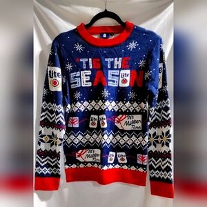 Miller Lite Ugly 'Tis the Season Christmas Sweater Adult Size Small Miller Time